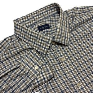 Proper Cloth Mens 20/35 Blue Gray Check Performance Non Iron Shirt PCF4775